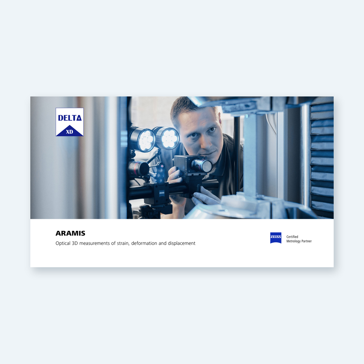 ARAMIS product brochure cover for optical strain and deformation measurement